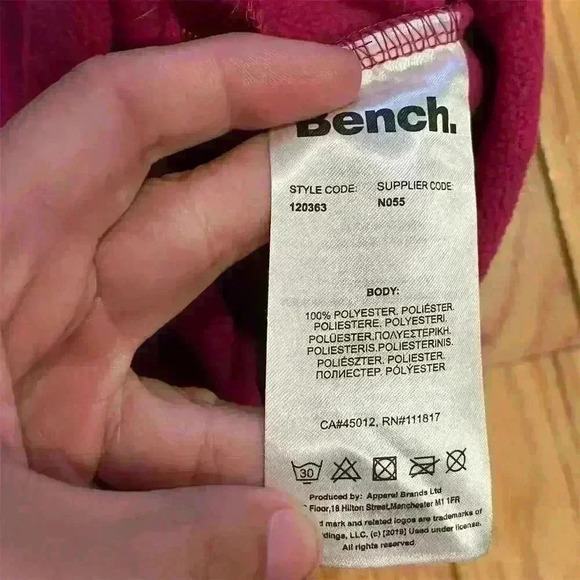 Bench Women's Purple Asymmetric Zip-Up Microfleece Jacket Size M - Picture 9 of 11